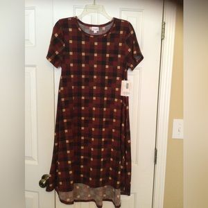 Lularoe NWT Small Plaid High-low Carly Dress
